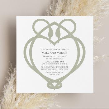 celtic irish swan love knot wedding invitation