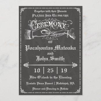 Small Ceremony Vintage Chalkboard Wedding Front View