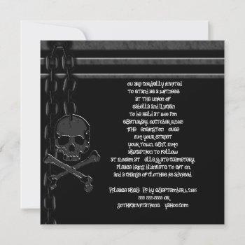 chained skull industrial goth invitations