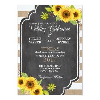 Small Chalk Burlap Floral Wedding Sunflower Front View