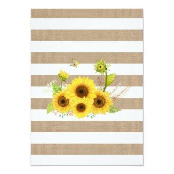 Small Chalk Burlap Floral Wedding Sunflower Back View