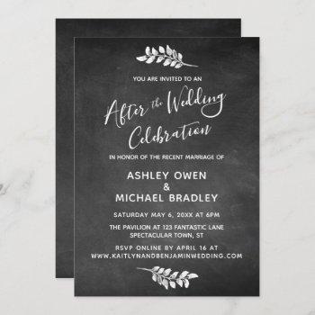 chalkboard & botanical after wedding celebration invitation
