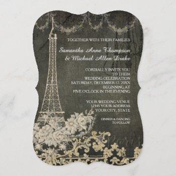 Small Chalkboard Glam Vintage Paris Parisian Wedding Front View