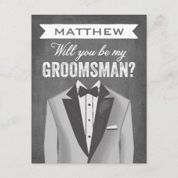 Small Chalkboard Groomsman | Groomsman Front View