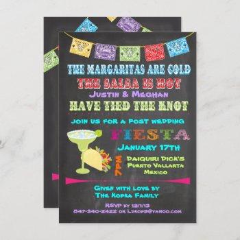 chalkboard mexican fiesta post wedding invitation