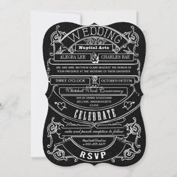 Small Chalkboard Vintage Modern Typography Wedding Front View