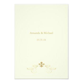 Small Champagne White And Gold Fleur De Lis Wedding Back View