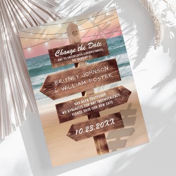 Small Change The Date Beach Destination Wedding Save The Date Front View