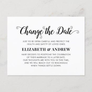 Small Change The Date Minimalist Modern Calligraphy Announcement Post Front View