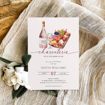 charcuterie board & wine bridal shower invitation