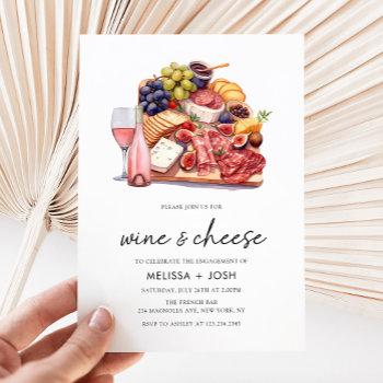 charcuterie board wine & cheese engagement party invitation