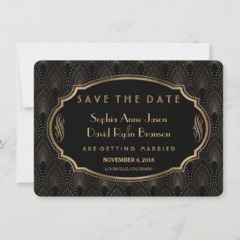 charm great gatsby 20s art deco save the date