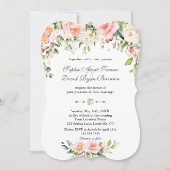 Small Charm Watercolor Blush Cream Floral Wedding Front View