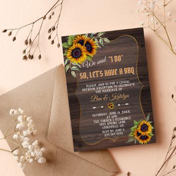 Small Charm Watercolor Sunflowers Wood Wedding I Do Bbq Front View