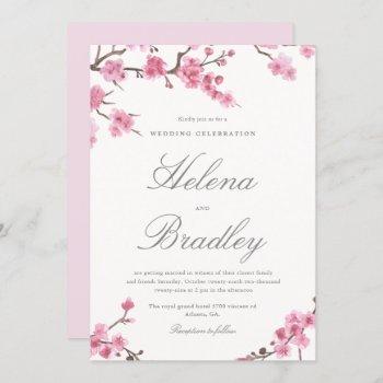 cherry blossom bloom | pink wedding invitation