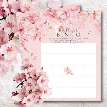 cherry blossom delight bridal shower bingo game invitation