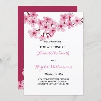 Small Cherry Blossom Pink White Wedding Front View