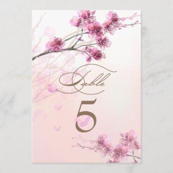 Small Cherry Blossom/sakura Wedding Table Cards Front View