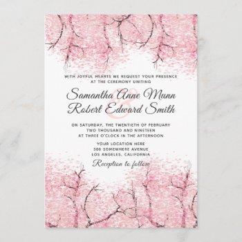 cherry blossom tree wedding invitation