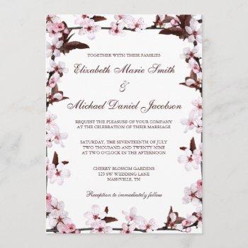 Small Cherry Blossoms Border Wedding Front View