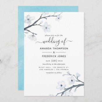 cherry blossoms wedding invitation