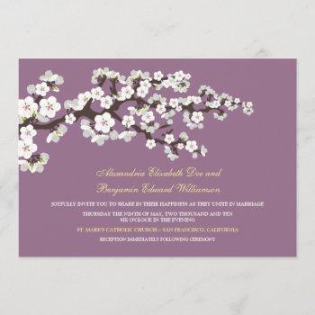 cherry blossoms wedding invitation (lavender)