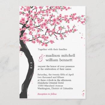 cherry blossoms wedding invitations