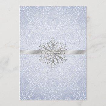 chic blue winter snowflake wedding invitation