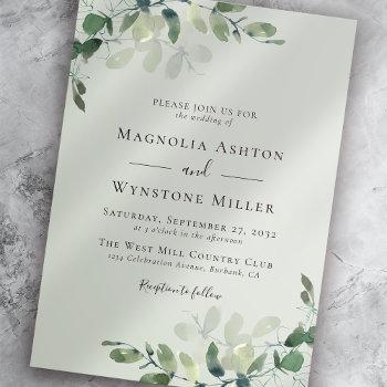 Small Chic Eucalyptus Sage Green Wedding Front View