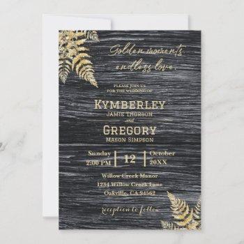 chic modern rustic golden moments endless love invitation