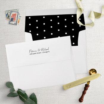 Small Chic Polka Dots Pattern Wedding  Envelop Envelope Front View