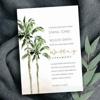 Small Chic Rustic Tropical Beach Palm Trees Wedding Front View