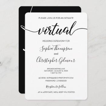 chic simple custom live virtual wedding invitation