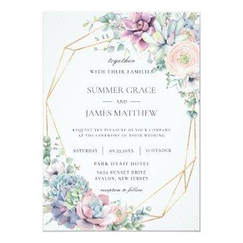 Small Chic Succulents Floral Greenery Geometric Wedding Front View