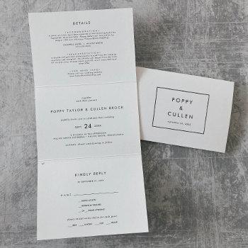 Small Chic Typography Photo Wedding All In One Tri-fold Front View