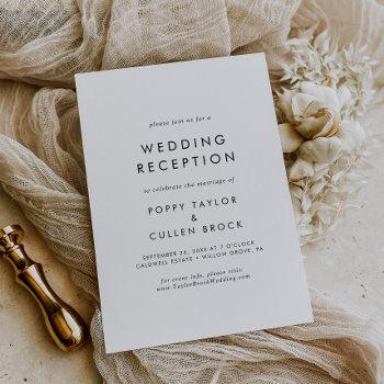 chic typography wedding reception invitation
