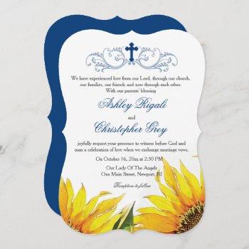 christian wedding invitation - sunflowers