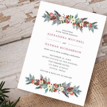 Small Christmas Berries And Pine | Holiday Wedding Front View