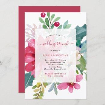 christmas holiday wedding brunch | bright floral invitation