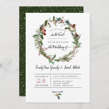 christmas season wedding invitation