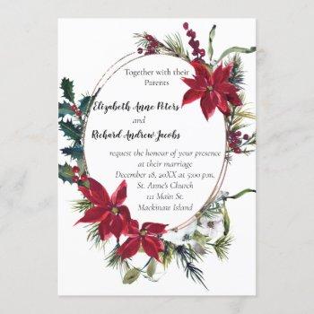 Small Christmas Wedding  With Poinsettia Front View