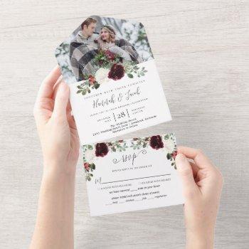 christmas winter photo wedding all in one all in one invitation