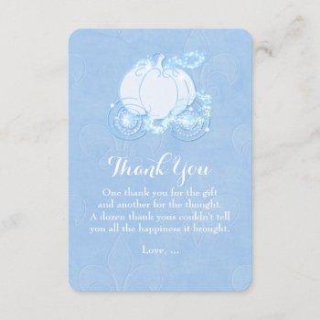Small Cinderella Carriage Blue Fairytale Thank You Front View