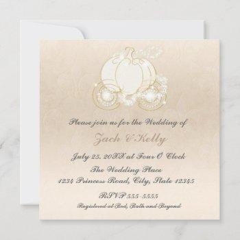 cinderella princess carriage wedding invitation