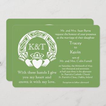 claddagh initials - customize background color invitation