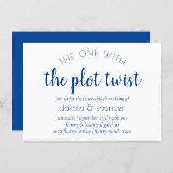 Small Classic Blue Script | One With Wedding Plot Twist Front View