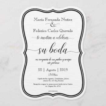 classic boda editable spanish wedding invitation