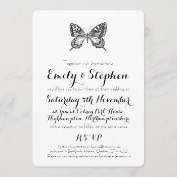Small Classic Butterfly Personalized Wedding Front View
