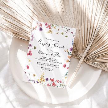 classic colorful wild floral couples shower invitation