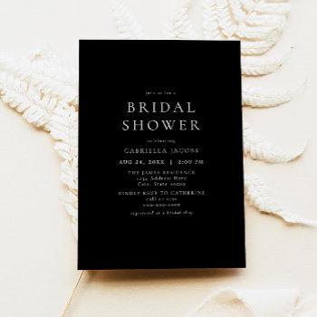 classic elegant minimalist black bridal shower invitation